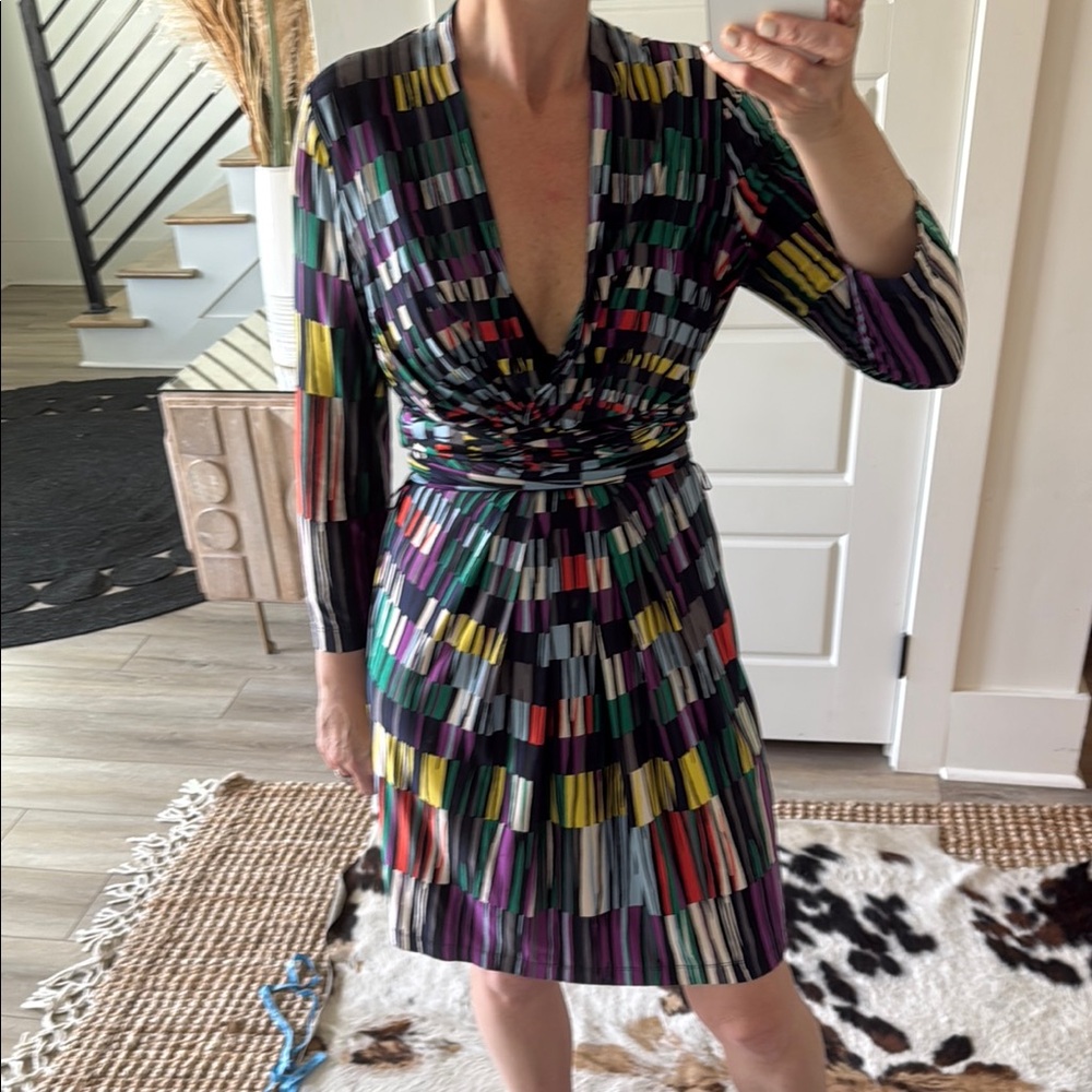 BCBG MAXAZRIA Multicolor Patterned Women's Dress Size Medium